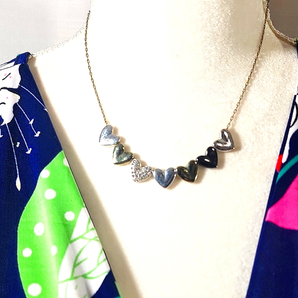 Born to Rule Silver and Gold tones Heart Necklace